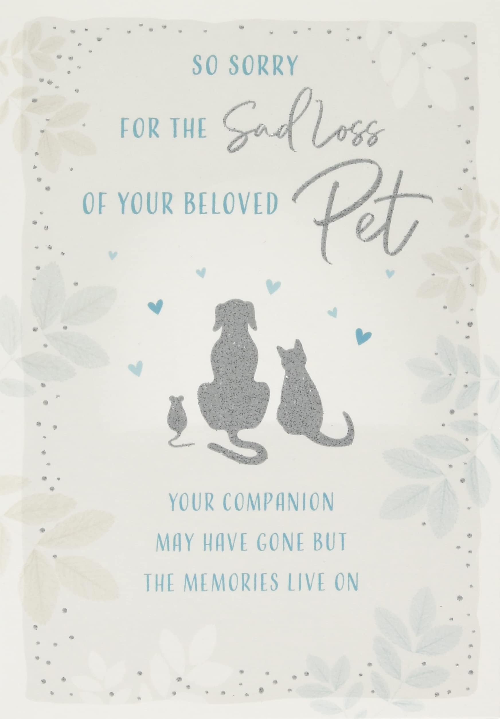 Loss of a Pet Dog Condolence Sympathy Card Remembering The Good Times