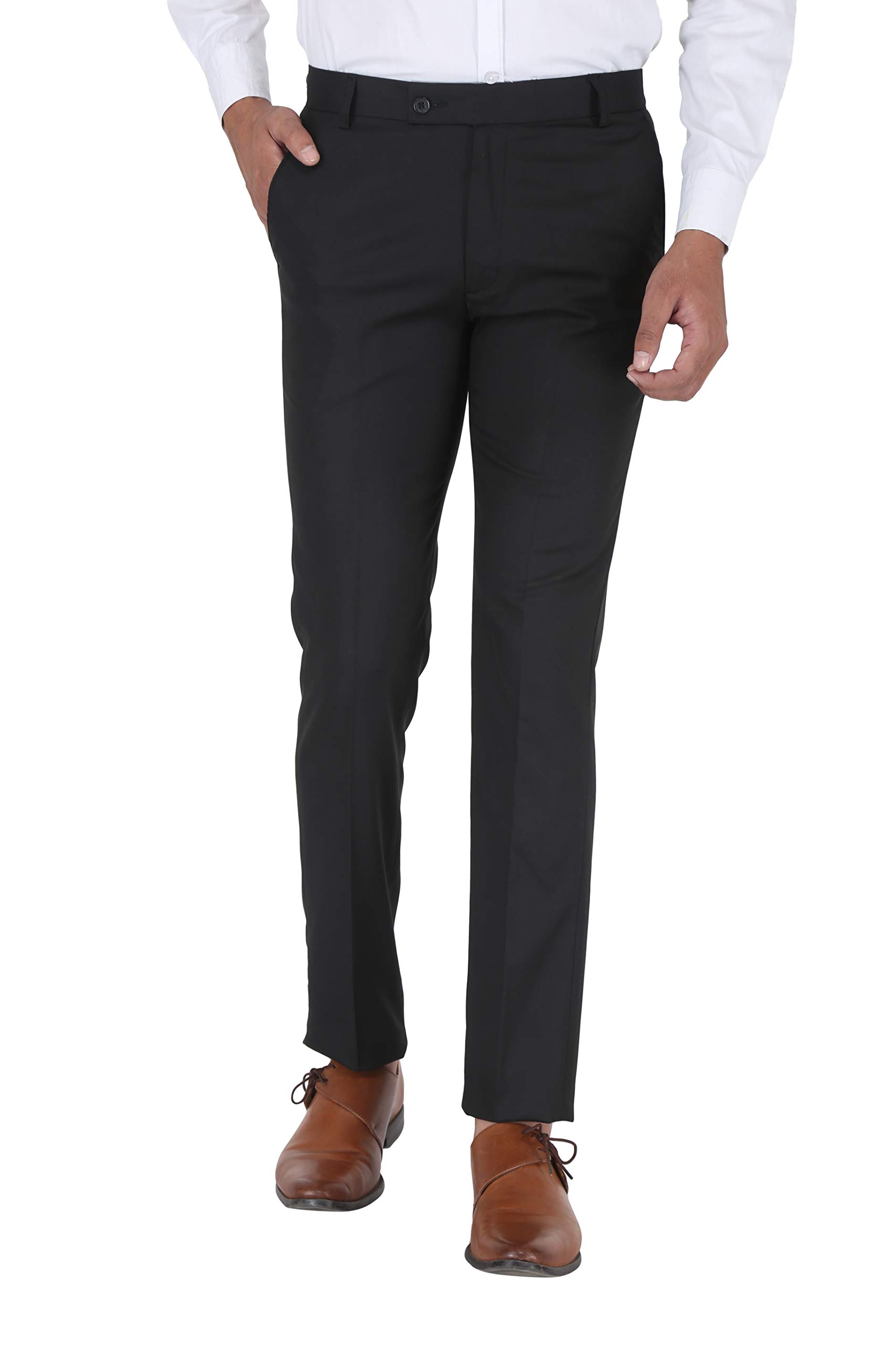 Men's Black Formal Trousers for Men | Slim Fit Trousers for Men |Trousers for Office, Party