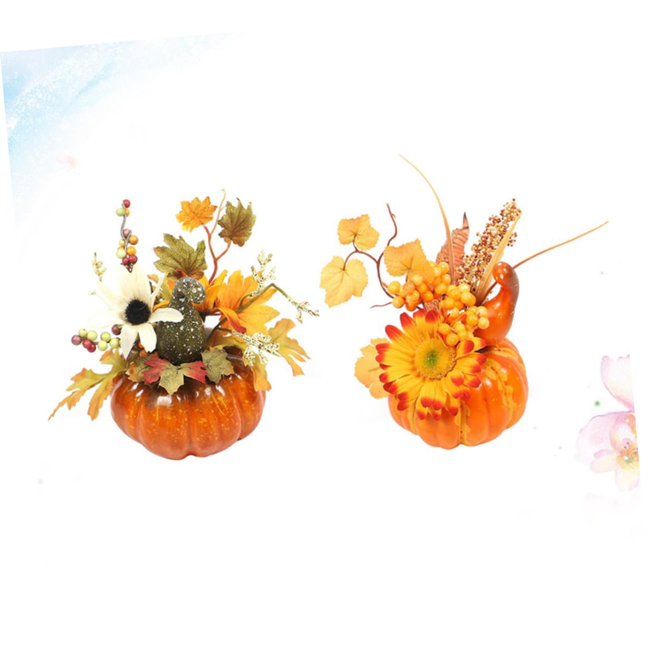 Cabilock 3 Sets Realistische Simulation Kürbis Ahornblatt- Pflegeleichte Herbst-heimdekoration Für Halloween Kein Beschneiden Erforderlich 2 Stück X 3