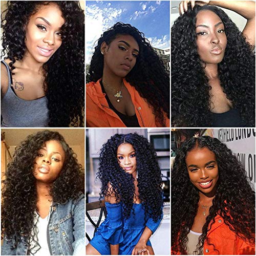 Miniatura 5 de Cabello humano brasileño virgen Jerry rizado cierre de encaje profundo rizado transparente 4x4 cierre de encaje color natural (22 pulgadas, cierre