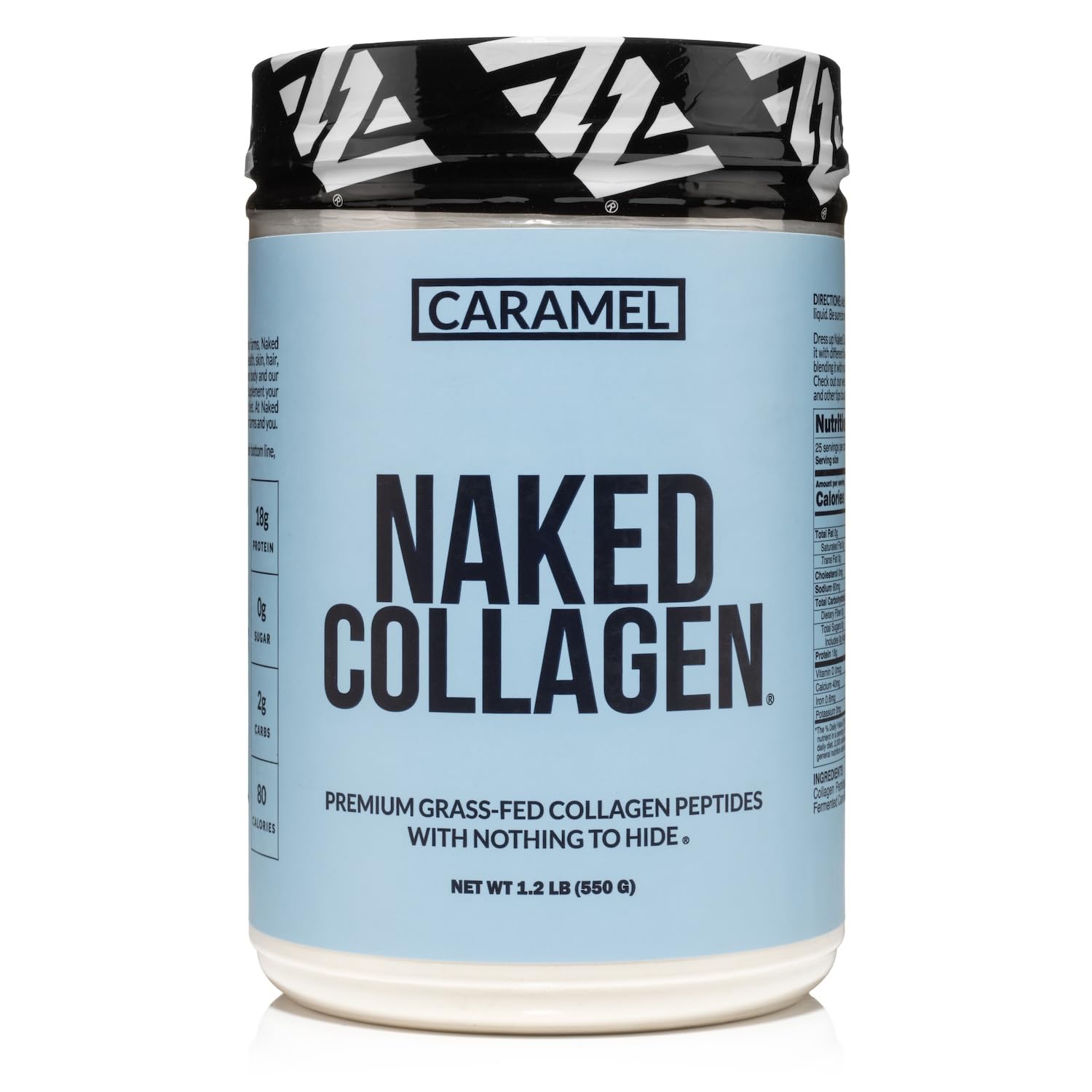 NAKED Caramel Collagen Peptides Protein Powder 25 Servings Pasture-Raised Grass-Fed Hydrolyzed Collagen Supplement Paleo Friendly Non-GMO Keto Gluten