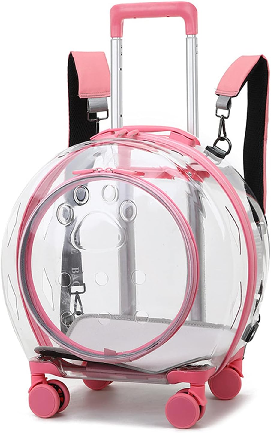 Pet Trolley Case Pet Bag Travel Carrier Portable Universal Wheel Telescopic Pole Transparent Cat and Dog Suitcase