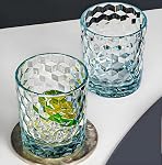 8 Oz Unbreakable Tritan Drinking Cups Shatterproof Acrylic Glasses Drinkware BPA Free Hard Plastic Cups Reusable Kitchen Water Glasses Drinking Set of 6 (Light Blue)