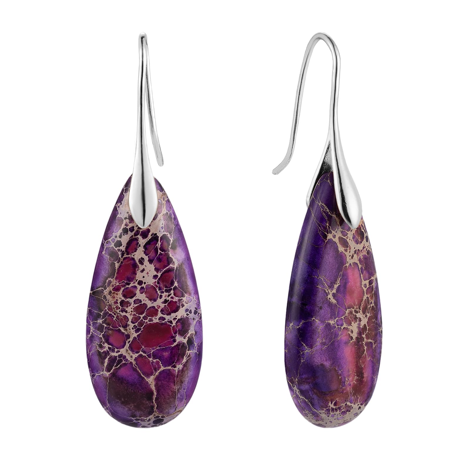 SELOVO Stone Fishhook Dangle Drop Earrings Statement Earrings for Women Stone