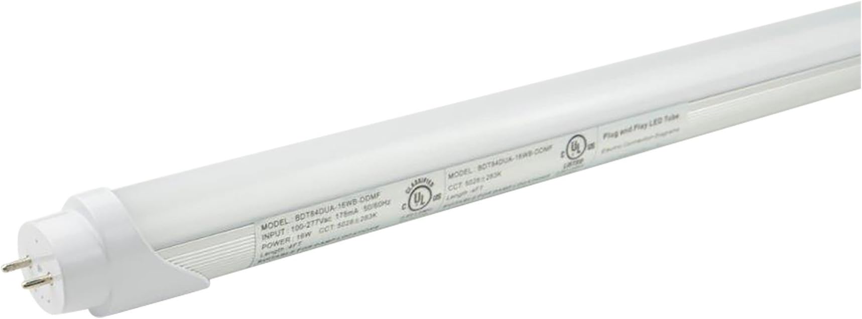BDT84FUA-16WB-SNMF T8 4' LED Tube 16W Ballast Comp- 4000K BRT White