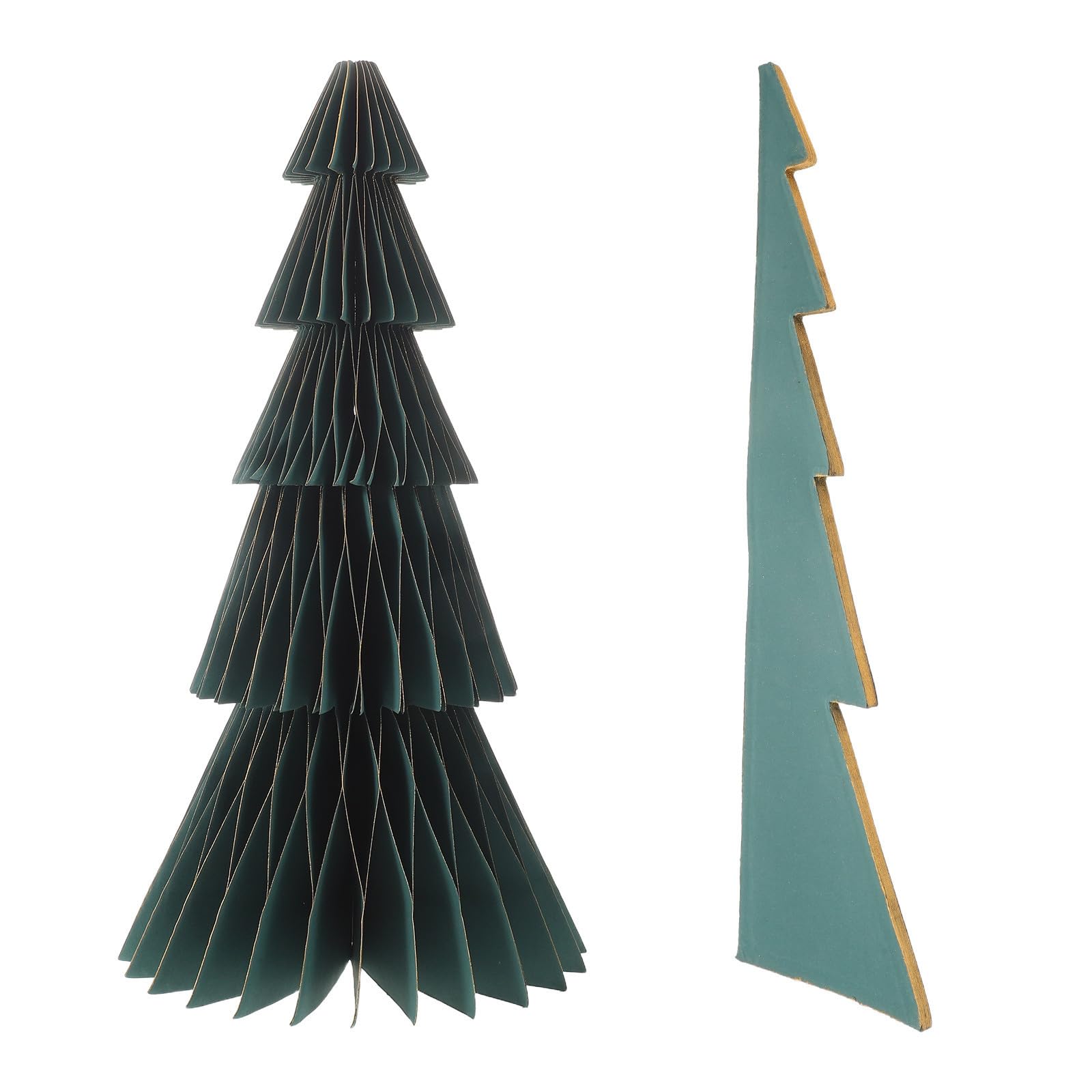 2 Piezas Árbol Navideño de Papel 3D Panal Verde de 20 Pulgadas