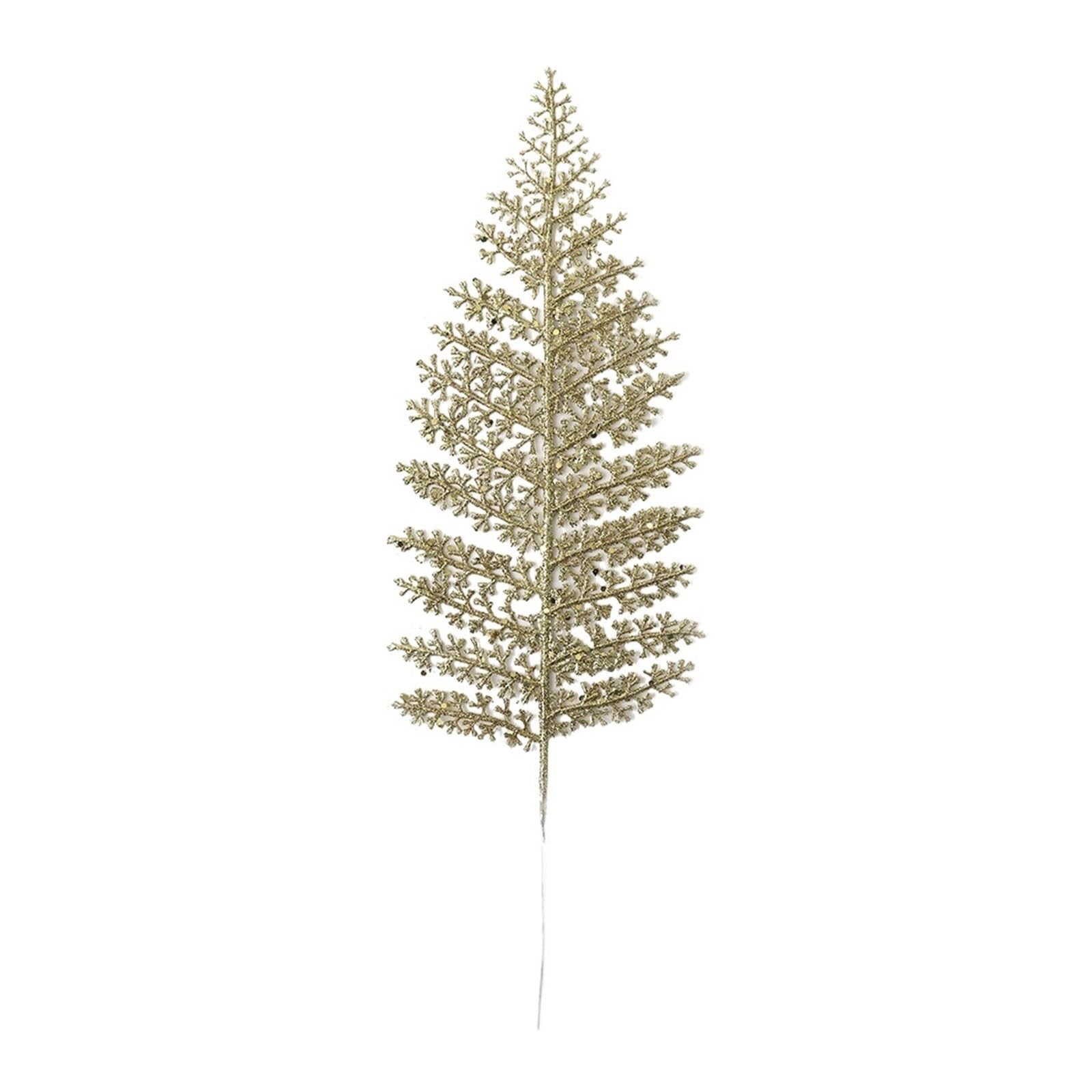 Casetlong 4Pcs Artificial Leaves Bouquet Fake Plant Tree Decoration For Xmas Garland Ornament Home Decor Accessories(Gold)