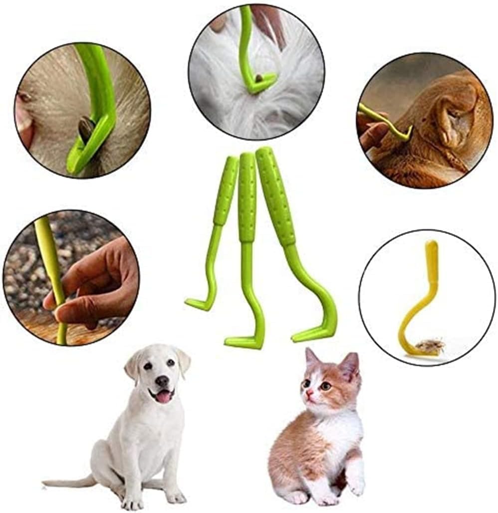 beejune 6 Stück Zeckenzange für Hunde, Zeckenzange Katze, Zeckenhaken, Zeckenzange Zeckenhaken, für Alle Größen Von Zecken(Grün, Blau)