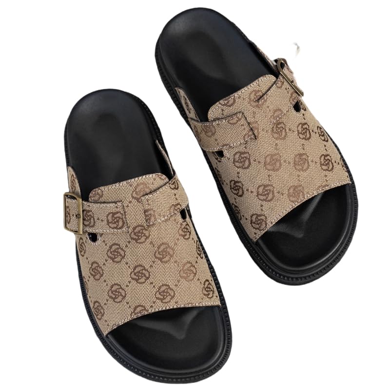 Women's large-size platform flat slippers - fashionable and comfortable, suitable for both home use and outdoor activities