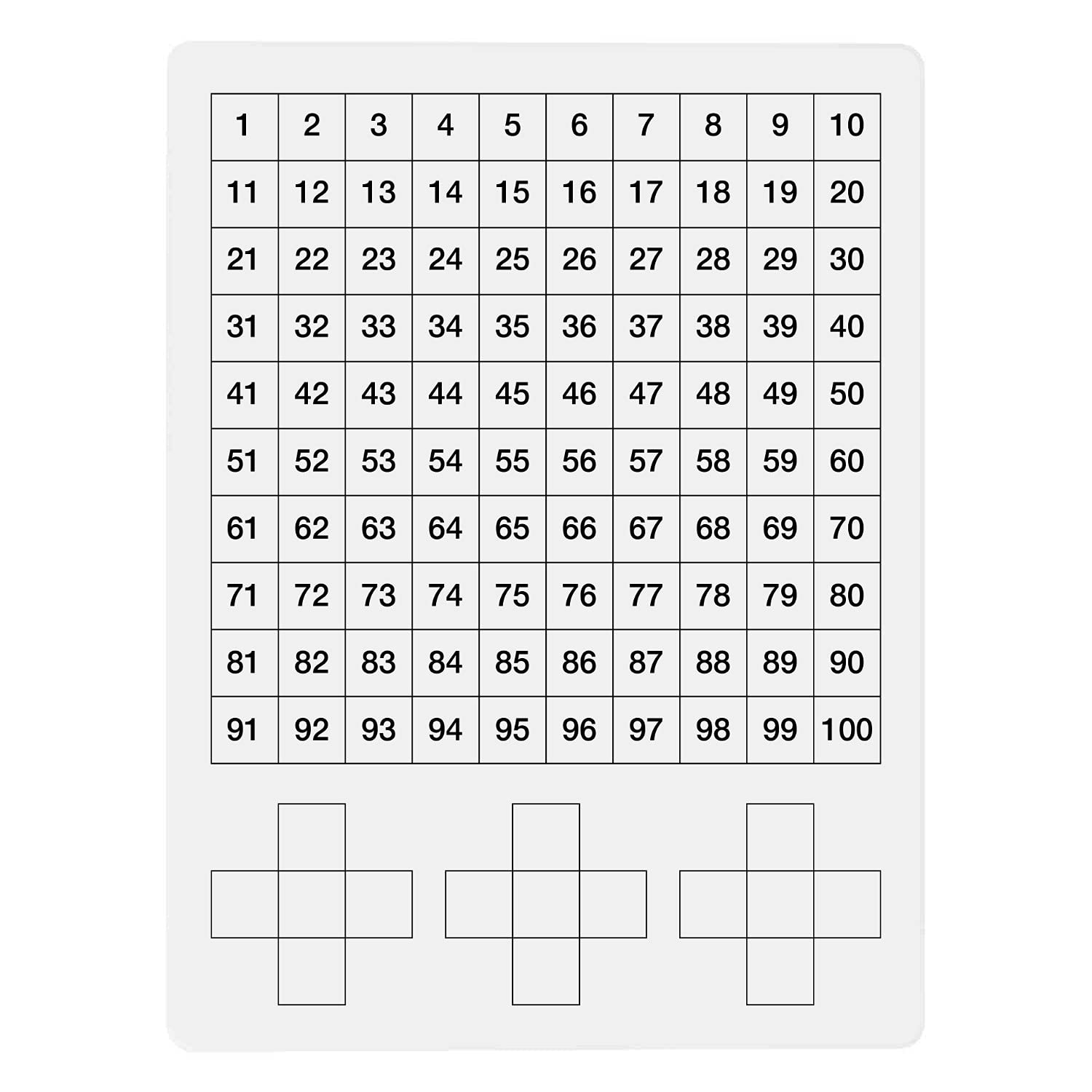 Amazon.com : Dry Erase Board Hundred Chart, Student Practice for School or  Homeschool, Pre-Filled Numbers 1-100 and 10 More 10 Less Diagrams : Office  Products