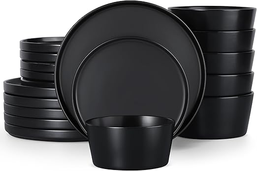 GBhome Service De Table En Grès Pour 6 Personnes, 18 Pièces En émail Réactif Fabriqué à La Main, Résistant Aux Rayures, Passe Au Lave-vaisselle Et Au