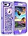 iPhone 8 Plus Case, iPhone 7 Plus Case, Coolden 3D Glitter Sparkle Dual Layer Quicksand Liquid Cover Clear Shockproof Bumper Anti-Drop PC Frame + TPU Back for 5.5” Apple iPhone 7/8 + Plus (Purple)
