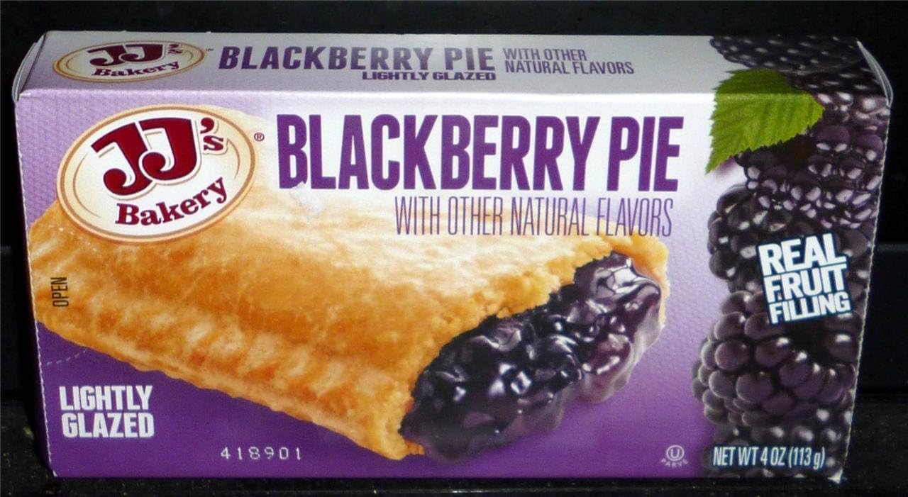 JJ's Lightly Glazed Snack Pies 4oz (Pack of 12) (Blackberry) Bt Snacks and More