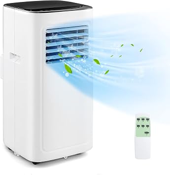 PETSITE 9000 BTU Portable Air Conditioner, 3-in-1 AC Cooling Unit with Remote Control, Dehumidifier, 24H Timer, Stand up Air Conditioner Cools Rooms up to 280 Sq.Ft, Window Kit Included