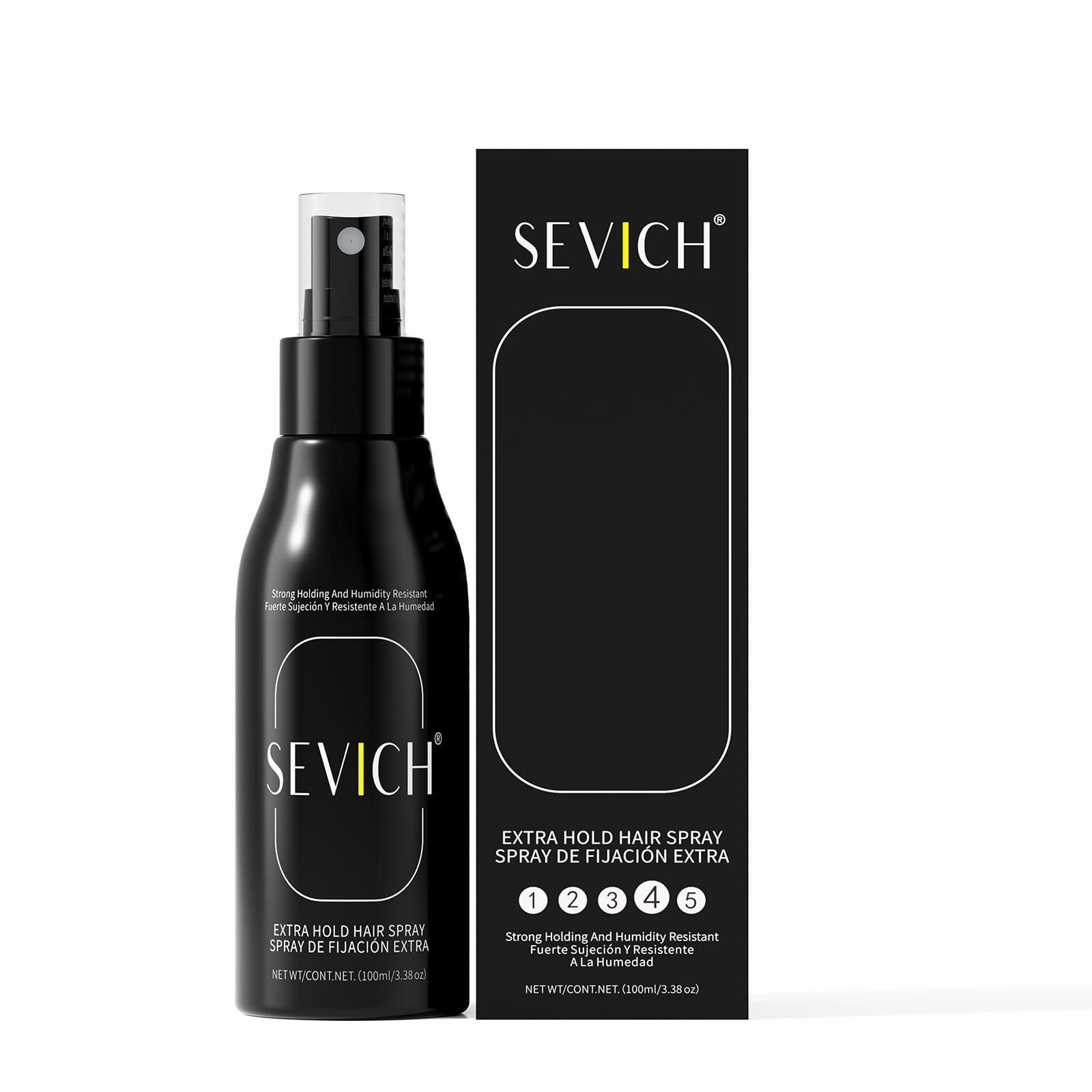 SEVICH Extra Hold Hair Spray,Level 4 Strong Hold Humidity Resistant Hairspray for Men & Women,Lightweight Texture & Shaping Effect,Refreshing & Non-sticky,100ml