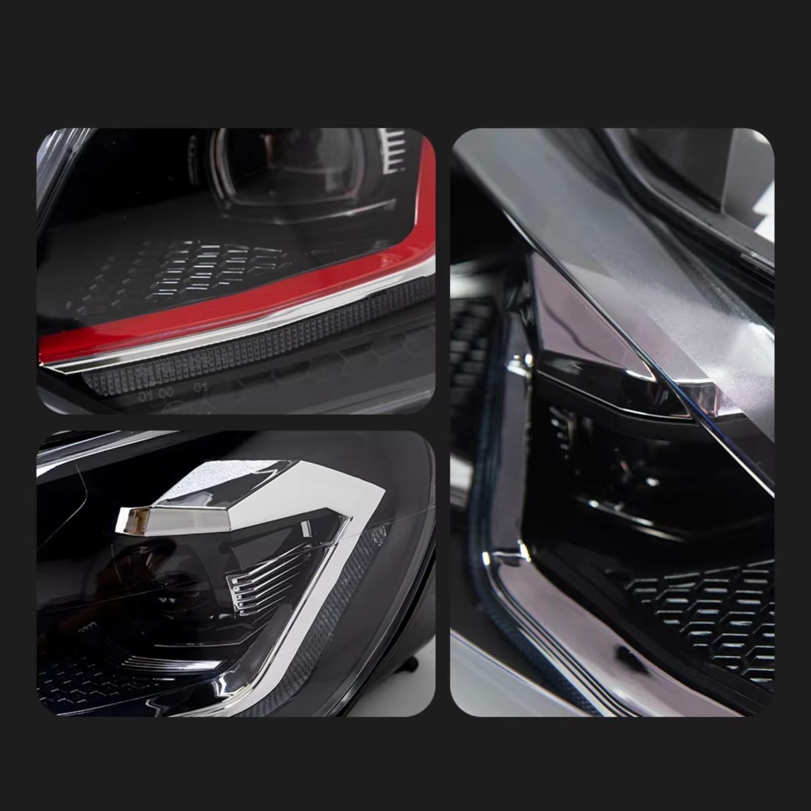 Fari Anteriori Auto Per Per Golf6 Per Golf 6 MK6 Fari 2009-2012 R20 Per GTI Fari Per DRL Proiettore Lente Luci Auto Luci Fendinebbia(Sliver,RHD)