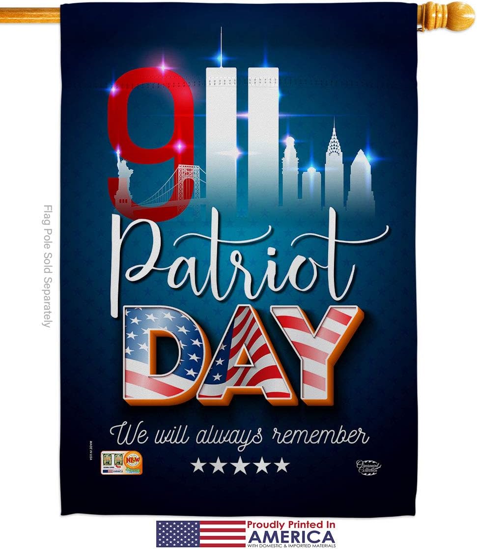 911 Remember Honor House Flag Americana Patriot Day World Planet Peace Environment Awareness United State American Small Decorative Gift Yard Banner Made In USA 28 X 40