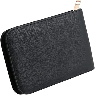 GROOMY Astuccio per matite, 12 Penne Penna stilografica/Penna Roller Custodia con Cerniera in Ecopelle Nuovo -Nero