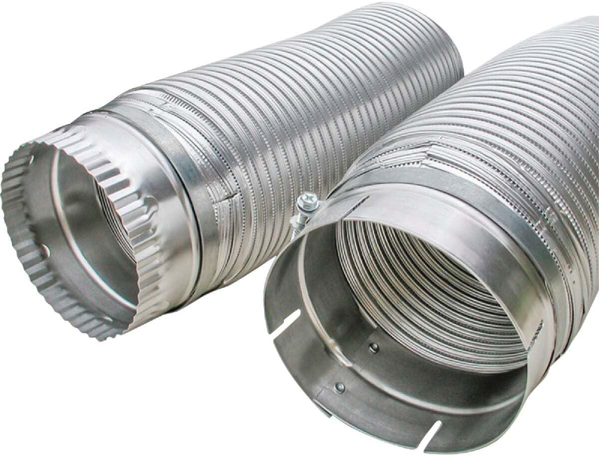 Builders Best 010130 4" X 5' Aluminum EZ-Fasten Pipe Dryer Duct (1)