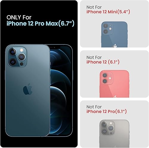 Miniatura 6 de FireNova Funda diseñada para iPhone 12 Pro Max, funda de silicona mejorada protección de cámara con forro de microfibra suave antiarañazos, 6.7
