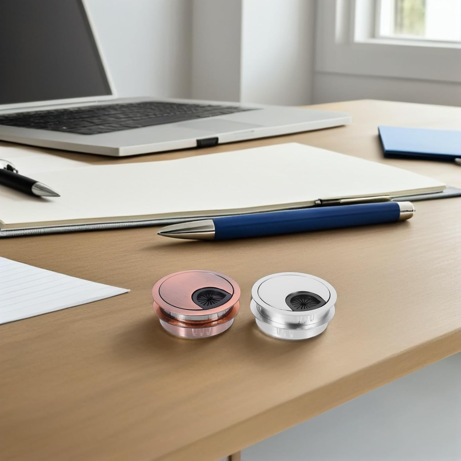 4pcs Zinc Alloy Cable Management Grommet 60mm Desk Hole Cover