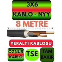 znur 3X6 NYY Yeralt  Kablosu, 8 Metre