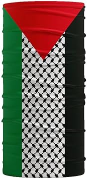 HiyyFloy Palestine Flag Bandana Neck Gaiter Windproof Neck Gaiter Multifunctional Bandana Scarf Elastic Tube Balaclava Snoods for Outdoors