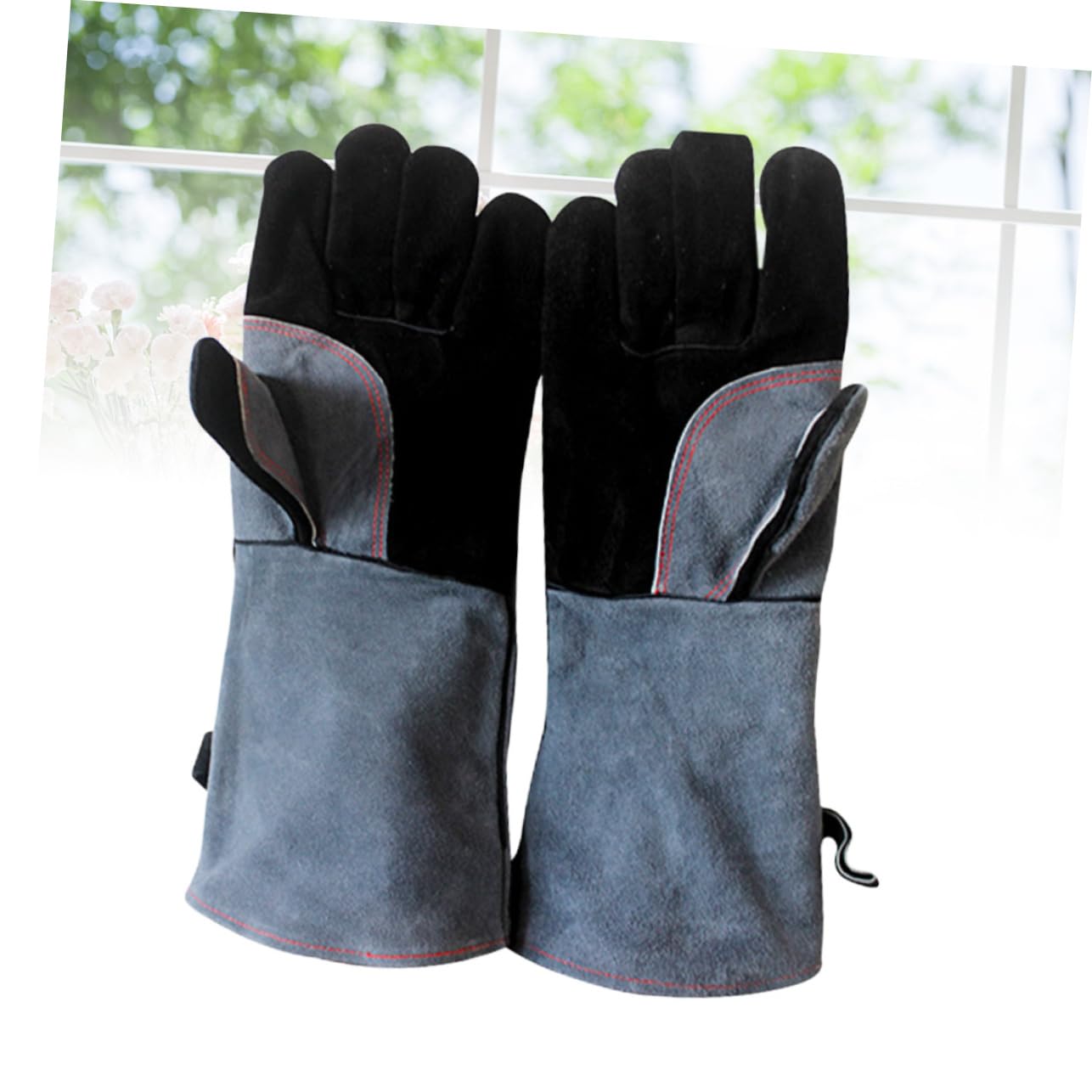 Ciieeo Guanti Bbq Resistenti Al Calore Di Bovino Per Cucinare Forno e Saldatura Di Protezione Per Barbecue e Campeggio