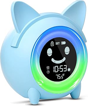 Amazon Co Jp Usaoshop 子供用目覚まし時計 幼児用 目覚まし時計 睡眠トレーニング時計 ナイトライト サウンドマシン 昼寝タイマー スヌーズ 屋内温度 デジタル目覚まし時計 男の子 女の子 寝室用 ホーム キッチン