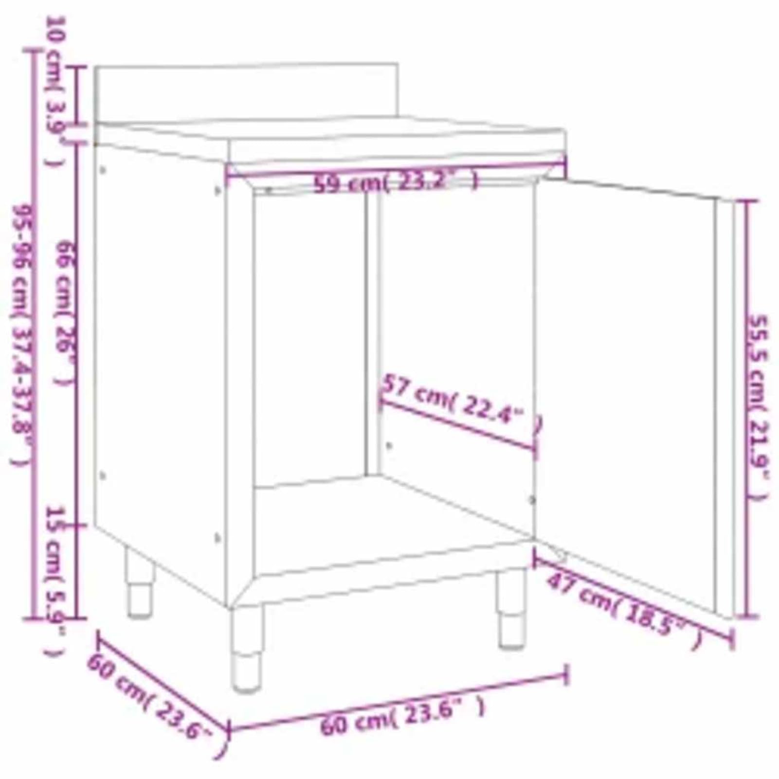 Gewerbliche Küchenschränke 2 STK. Edelstahl Model3081936
