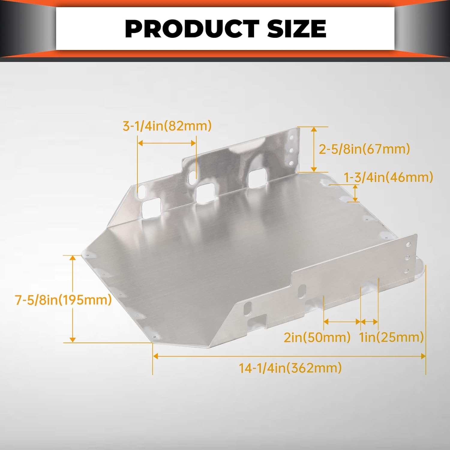 ECOTRIC Under Seat Mounting Bracket Compatible with Jeep Wrangler 2007-2018 JK Unlimited/ 2007-2010 JK Aluminum Bracket Plate Holder Carrier