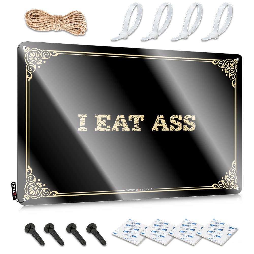 MWFKKADDB Funny Tin Signs Vintage I Eat Ass Tin Sign Signs For Room Funny Home Bar Signs(20X30CM)