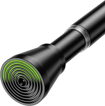 Spring Tension Rod 40-73 Inches No Drilling Adjustable Black Spring Loaded Curtain Rod Expandable Small Short Tension Curtain Rod for Windows,Kitchen,Doorway