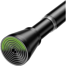 Spring Tension Rod 40-73 Inches No Drilling Adjustable Black Spring Loaded Curtain Rod Expandable Small Short Tension Curtain Rod for Windows,Kitchen,Doorway