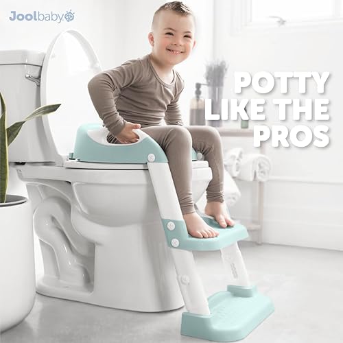Vista 24 de Jool Baby Asiento de entrenamiento para ir al baño con escalera de 2 escalones para niños pequeños, protector contra salpicaduras, altura ajustable