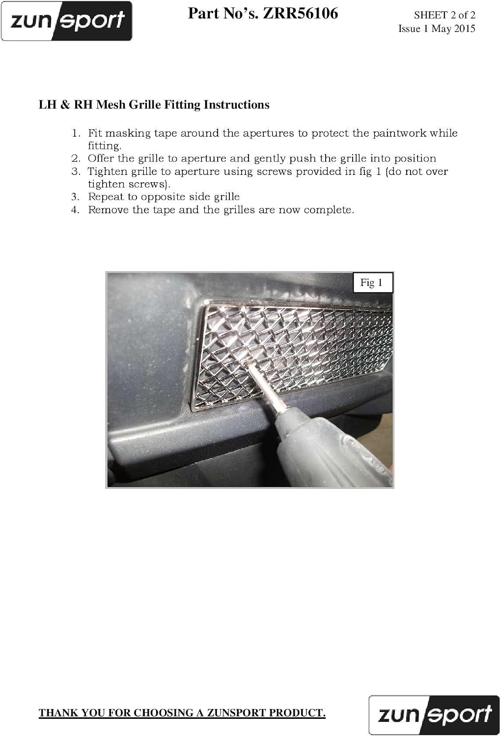 Zunsport Compatible with Range Rover Sport - Front Grill Set - Silver Finish (2006 to 2009)