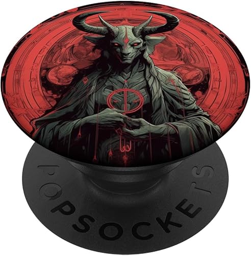 Baphomet - PopSockets abstractos ocultos de luna roja intercambiables PopGrip