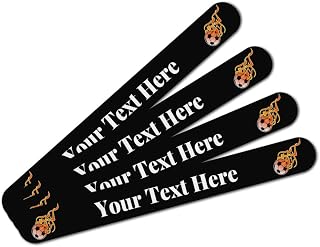 Personalized Custom 1 Line Flaming Hot Soccer Ball Double-Sided Nail File Emery Board Set 4 Pack