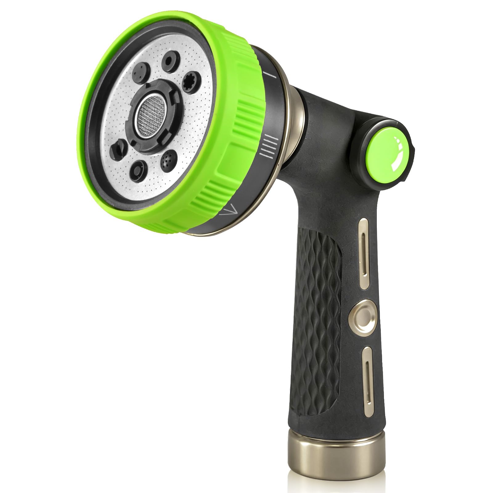 RAINPOINT Hose Sprayer Nozzle Heavy Duty - 8 Spray Patterns Garden Hose Nozzle with Adjustable Flow Control for Watering Plants, Washing Cars,Washing Pets, Thumb Control (Green) - 2