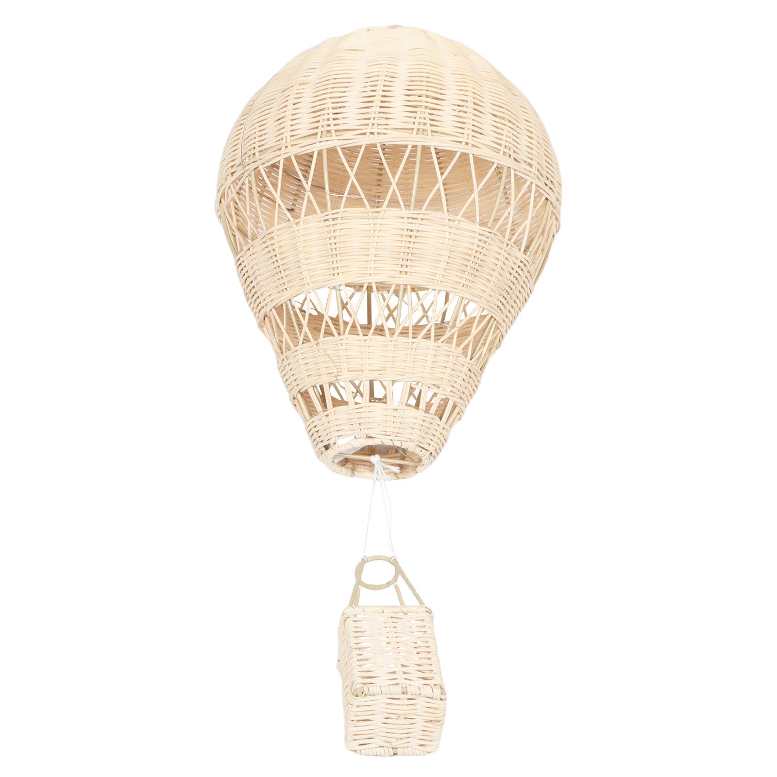 TOYANDONA Geflochtener Rattan Heißluftballon mit Lichterkette Handgefertigte Kinderzimmer Dekoration und Fotorequisite für Hängende Wohnraum Verzierung