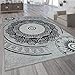 Produktbild Paco Home Teppich Wohnzimmer Kurzflor Orient Design Vintage Mandala Muster Grau Weiß, Grösse:200x280 cm