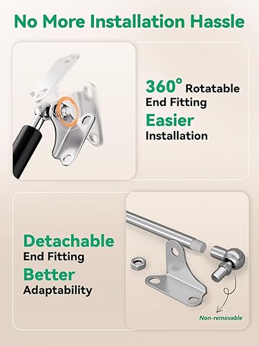 Miniatura 8 de HUOPO Puntales de gas de 13 pulgadas para tapa pesada, puntal de soporte de elevación de 22.5 lb/100N para cama de caravana, escotilla de barco