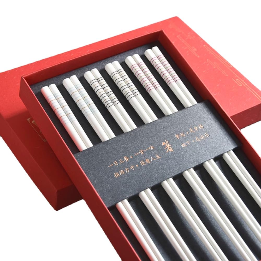 Baguettes baguettes chinoises Baguettes de cuisine, 6 paires de baguettes en céramique, porcelaine d'os domestique, baguettes de luxe légères à haute apparence