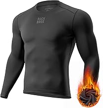 ROCKBROS Cycling Thermal Long Sleeve Shirts Men Wicking Compression Fleece Undershirt Base Layer for Ski Workout