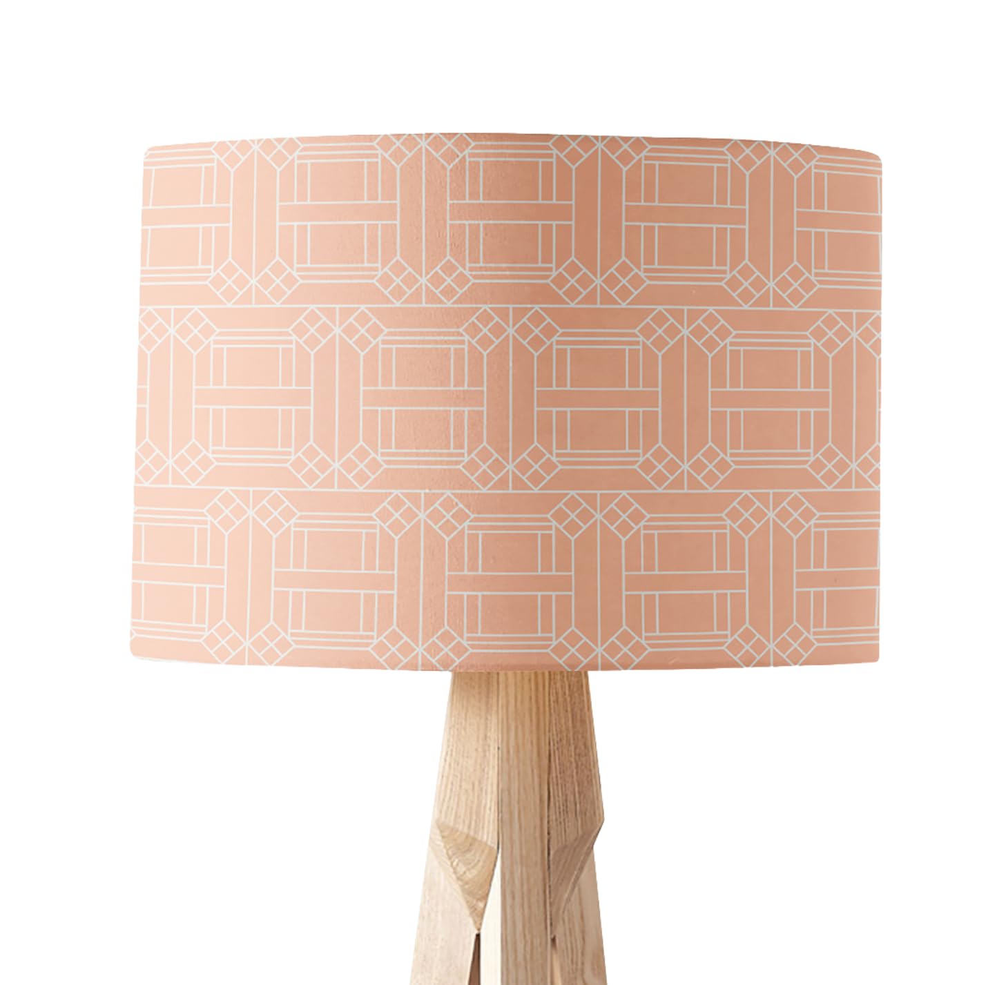 Peach and White Stained Glass Design Lampshade, Ceiling or Table Lamp Shade