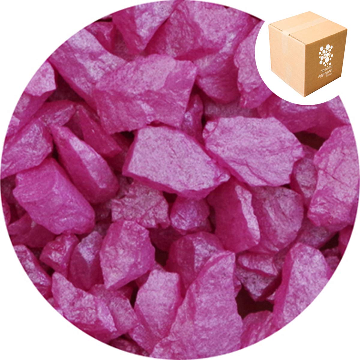 Specialist Aggregates ® - 1.7kg Aspen Silk - Magenta - Decorative Gravel/Stones | Weddings | Events | Memorials | Photography | Home | Garden | Vases | Art | Craft | 14 COLOURS | UK Manufacturer