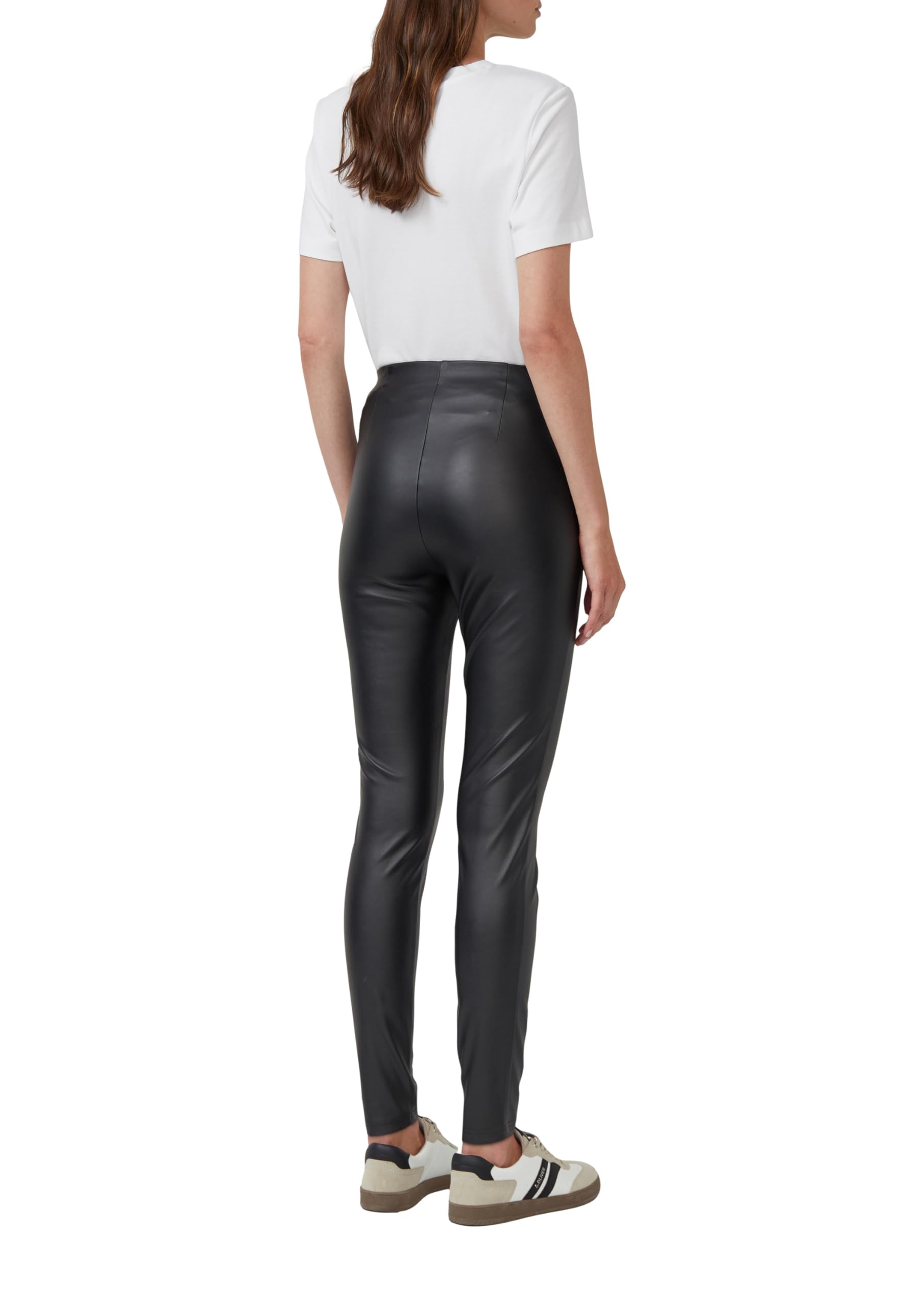 s.Oliver Damen Fake Leather Leggings Weiche Stretch-Leggings aus Kunstleder