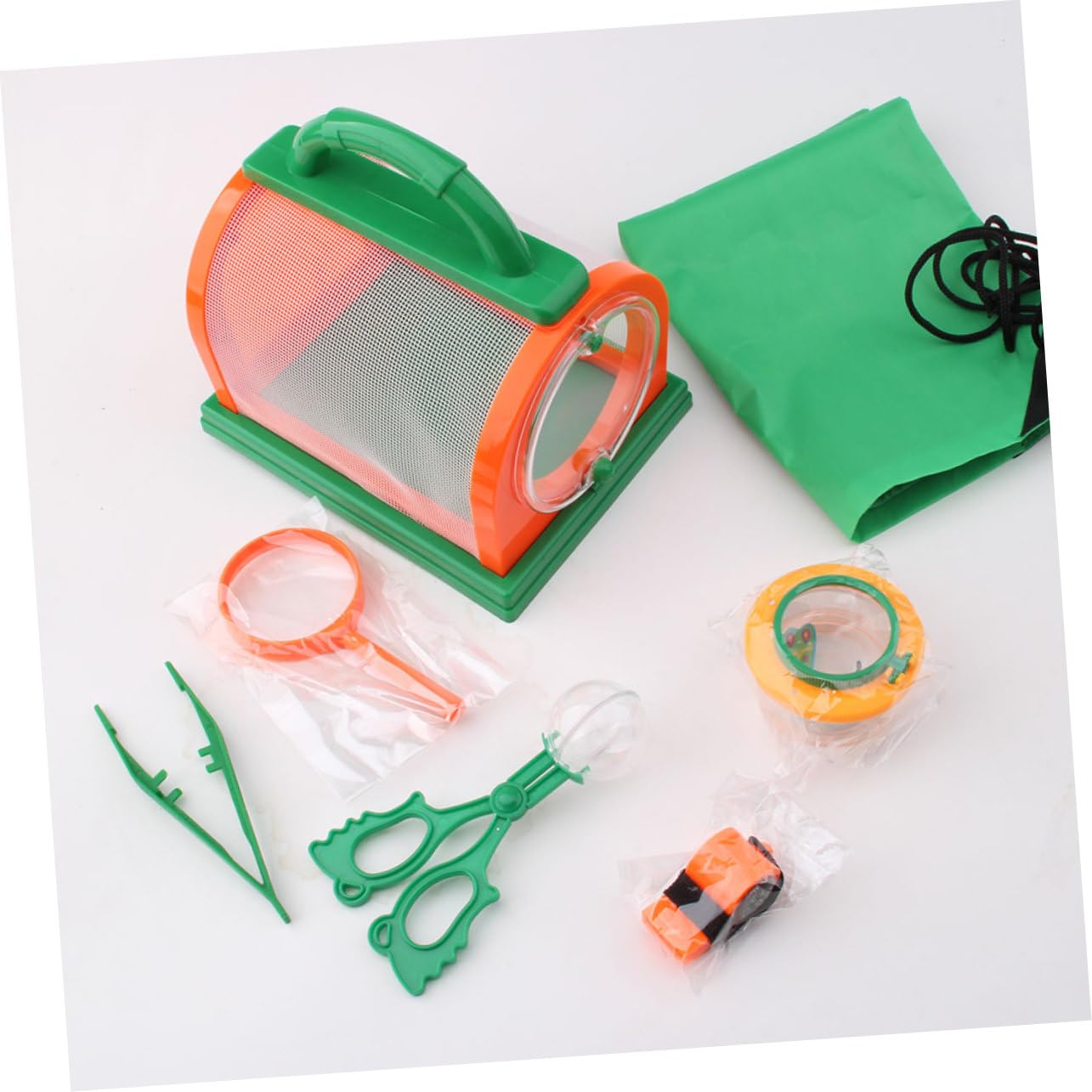 Toddmomy 7pcs Portable Insect Observation Kit for Green Outdoor Tools with Magnifying Lens for Hiking and Camping for Wilderness Exploration and Learning Activities