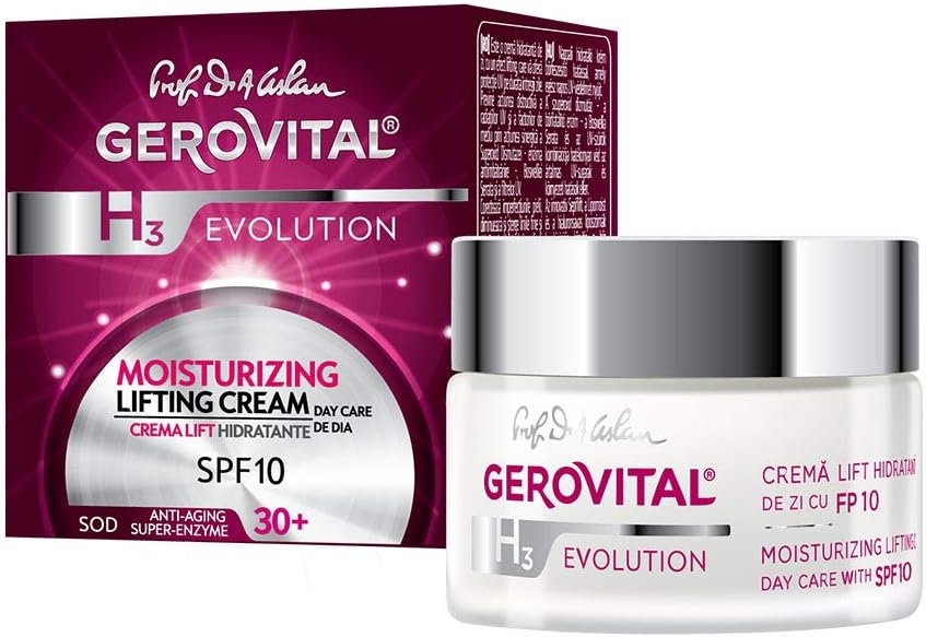 Gerovital H3 Evolution, Daytime moisturizing lifting face cream with FP10, for dry, dehydrated, mature skin, 50 ml