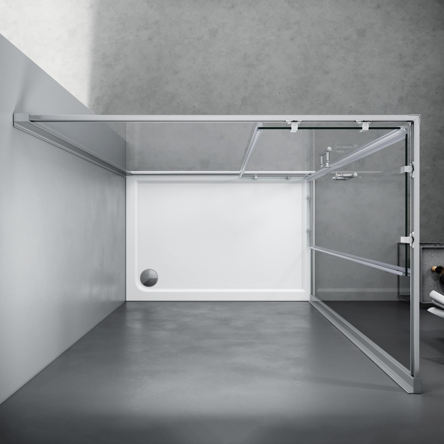 SONNI Mamparas de Ducha Corredera 120x90 cm,Angular Puertas Retangular,Easyclean Vidrio Templado de Seguridad 5mm con NANO Tratamiento Antical